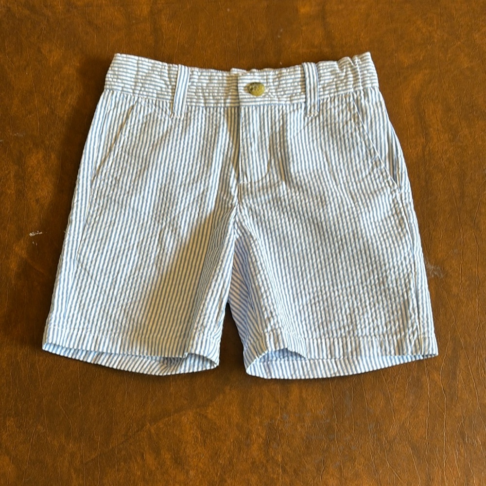 Janie and Jack Blue and White Seersucker Shorts
